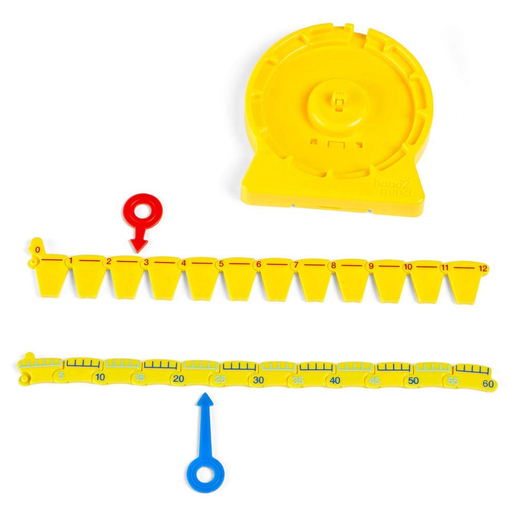 Hand2Mind Numberline Clock, Telling Time Teaching Clock, Learn To Tell Time Clock, Analog Classroom Learning Clock, Teaching Time Math Manipulatives, Clocks For Kids Learning To Tell Time (Set Of 6)
