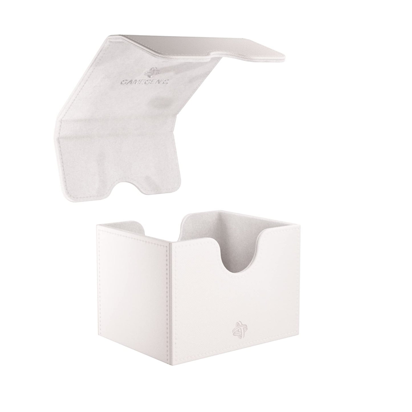 Sidekick 100+ Xl Convertible Deck Box | Sideloading Card Storage With Removable Cover Clips Holds 100 Double-Sleeved Cards In Extra Thick Inner Sleeves White Color Made By Gamegenic (Ggs20119Ml)