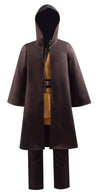 Rongxu Kids Tunic Costume Hooded Robe Outfits Full Set Halloween Cosplay Costume (Small, Light Brown Full Set)