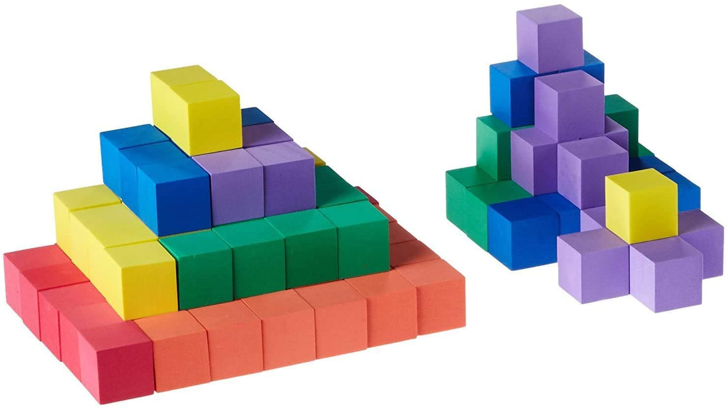 Hand2Mind Foam Blocks, Counting Cubes For Kids Math, 1 Inch Blocks For Preschool Crafts, Early Math Manipulatives For Preschool, Classroom Supplies For Teachers Elementary (Pack Of 100)