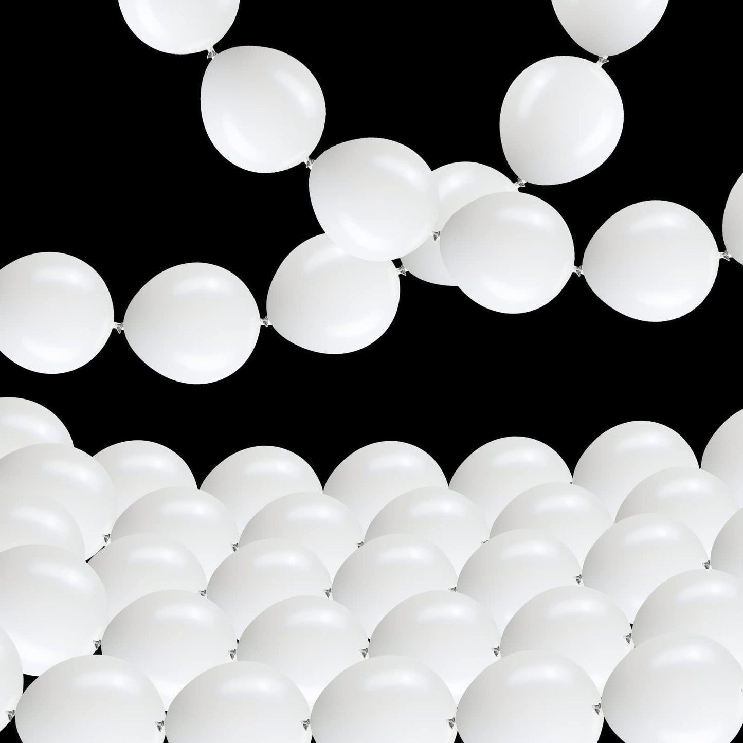 100 Pcs Link Balloon Linking Balloon Latex Linkable Balloons Connected Wedding Party Decoration (White, 10 Inch)