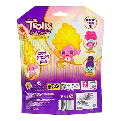 DREAMWORKS TROLLS Squishy Glitter-Filled Hair Doll - Stretchy Hair Viva, Multicolor, Fun Toy for Kids