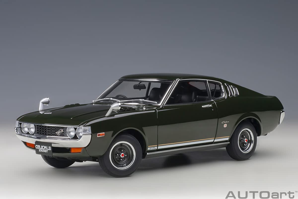 1973 Toyota Celica Liftback 2000GT (RA25) RHD (Right Hand Drive) Moss Green 1/18 Model Car by Autoart
