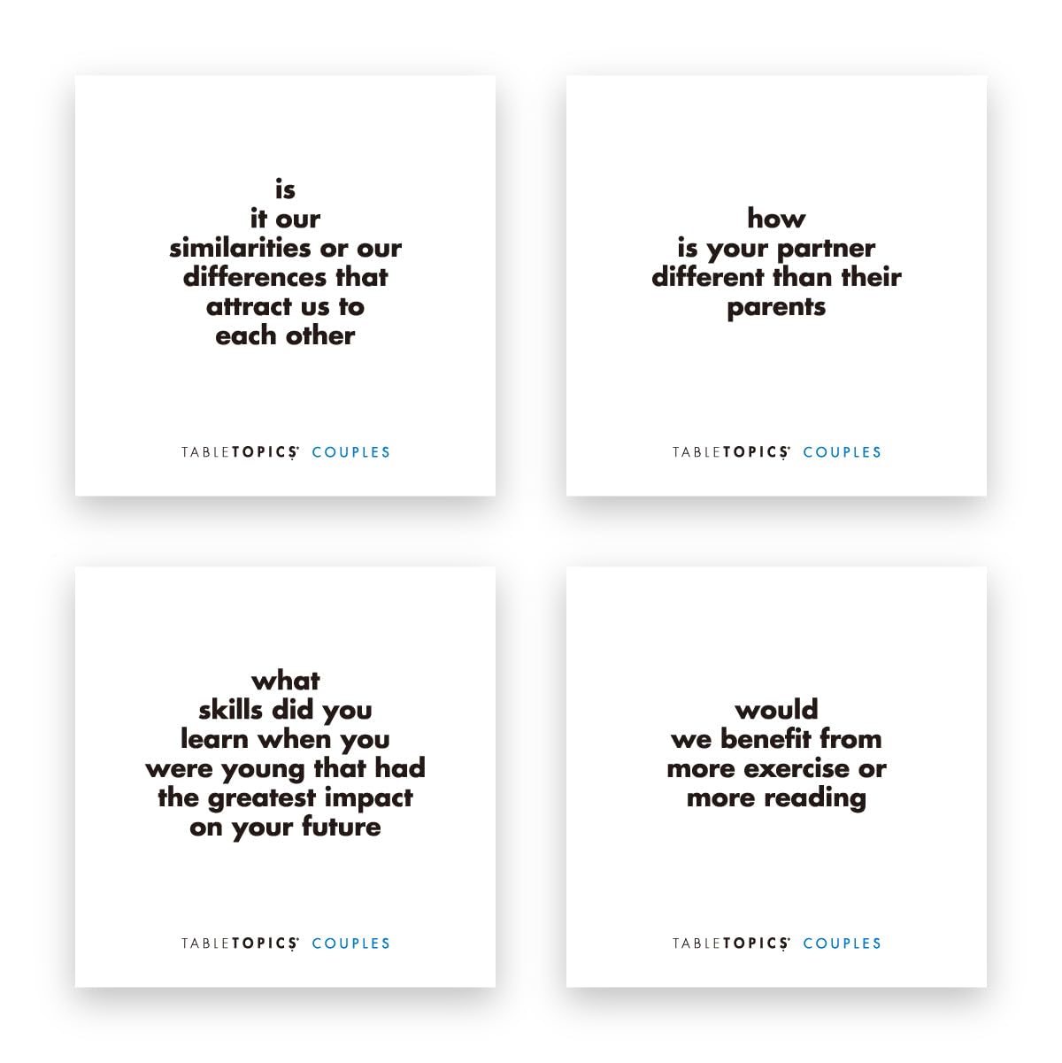 Tabletopics Couples - 135 Conversation Cards To Start Memorable, Fun Conversations For Date Nights, Anniversaries, Valentine’S Day, Romantic Gift