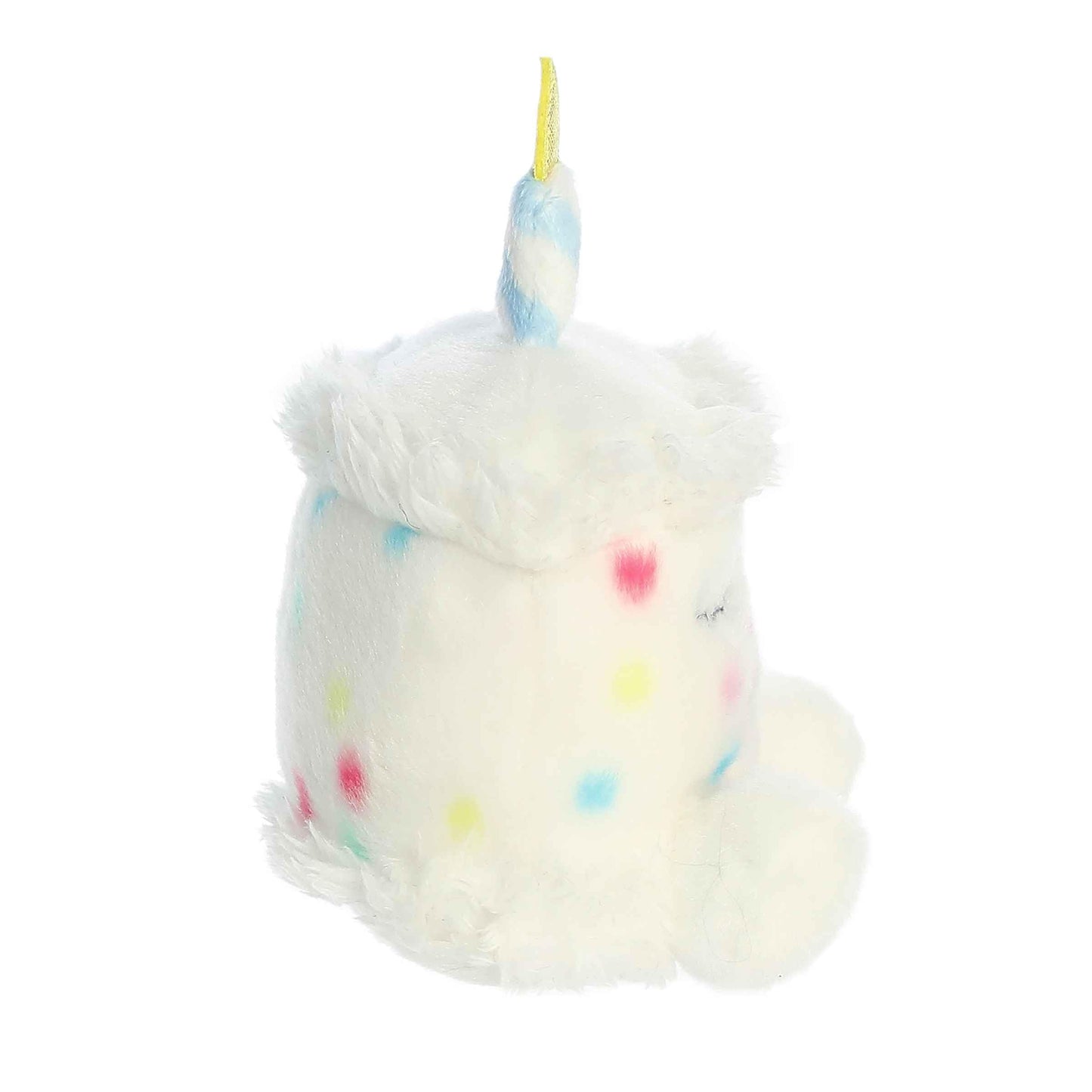 Aurora Adorable Palm Pals Happy B'Day Cake Stuffed Animal - Pocket-Sized Play - Collectable Fun - White 5 Inches