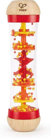 Hape Beaded Raindrops | Mini Wooden Musical Toddler Instrument, Shake & Rattle Rainmaker Toy, Red, L: 2, W: 2, H: 7.9 Inch