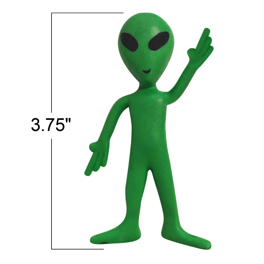 Artcreativity Bendable Alien Figures, (Set Of 12) Flexible Men, Birthday Party Favors For Boys And Girls, Stress Relief Fidget Toys For Kids And Adults, Goody Bag Stuffers, Piñata Fillers