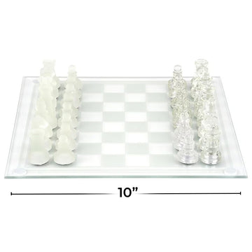 10' Glass Chess Set