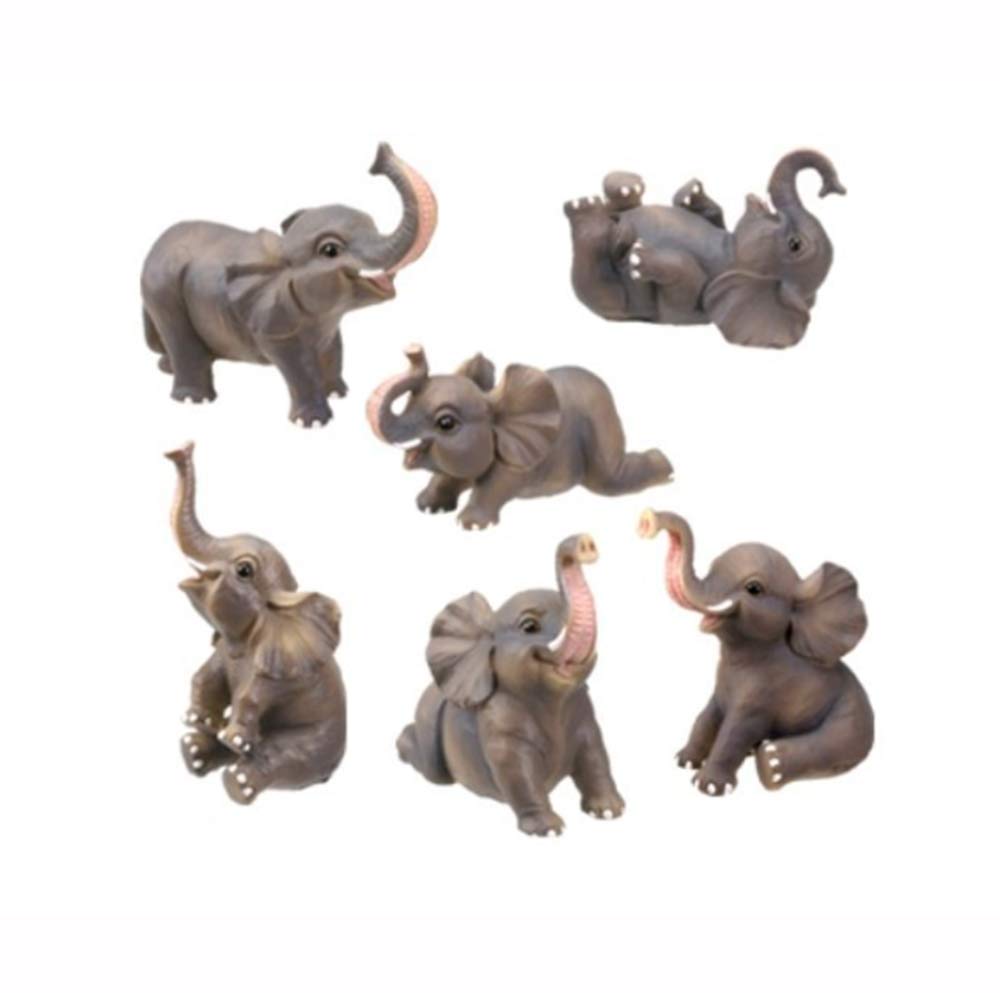 Small Elephant Collectible Figurine, Set Of 6