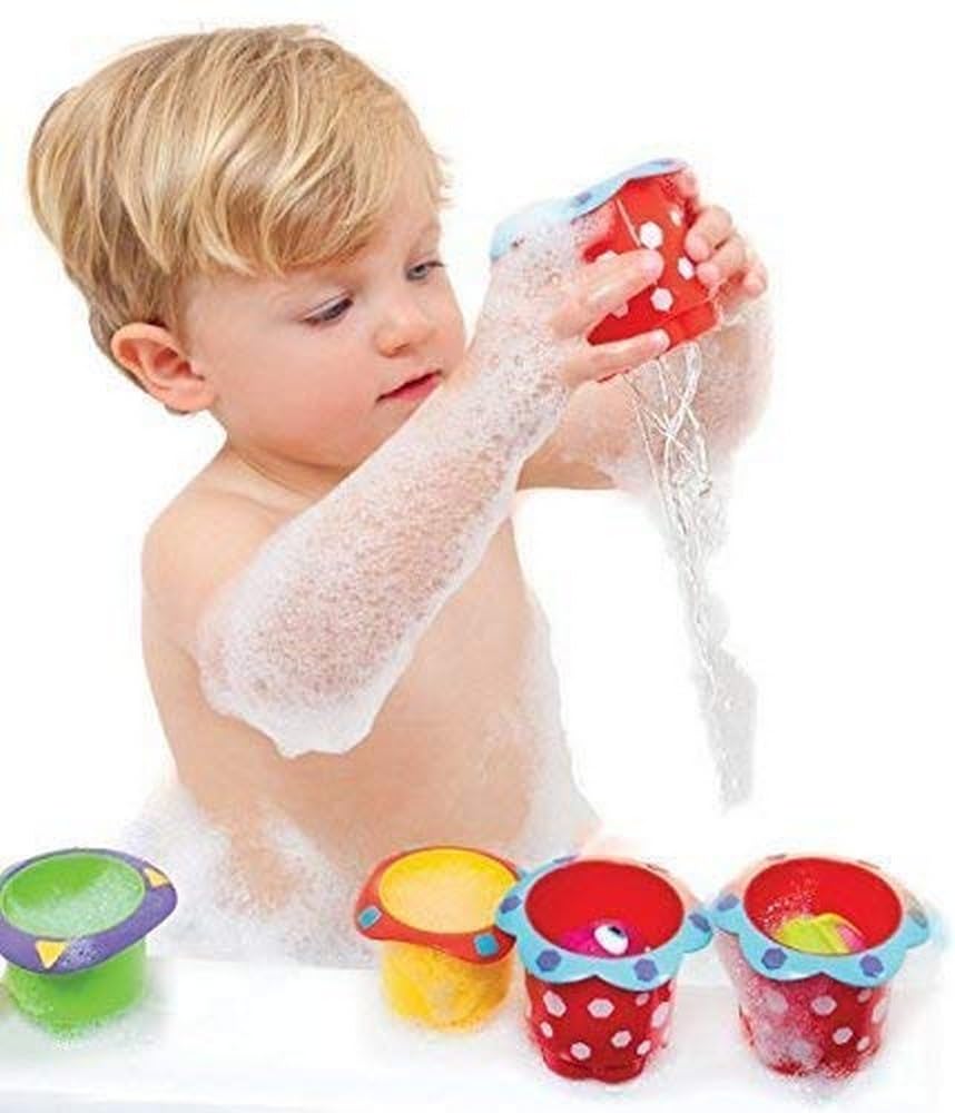 Nuby 5-Piece Splish Splash Stacking Cups Baby Bath Toy