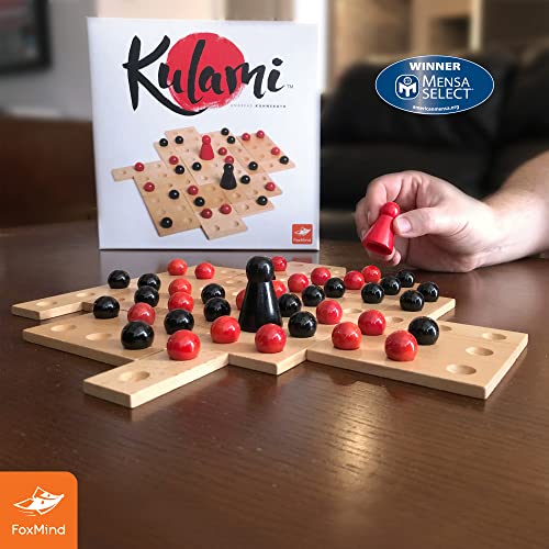 Foxmind Games: Kulami, Simple Zen Abstract Strategy Game, Wooden Tiles And Marbles, 2 Player Game, For Ages 10 And Up