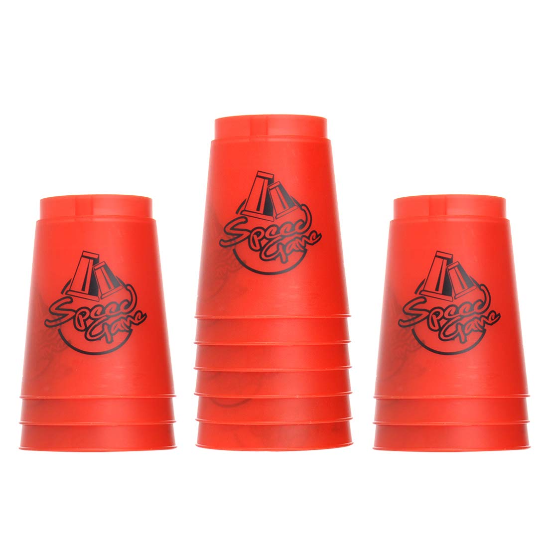 Seisso Stack Cups, Stacking Cup Set Classic Speed Training Stack Game Toys For Boys Girls Kids Stacking Cups (12 Pack Red)