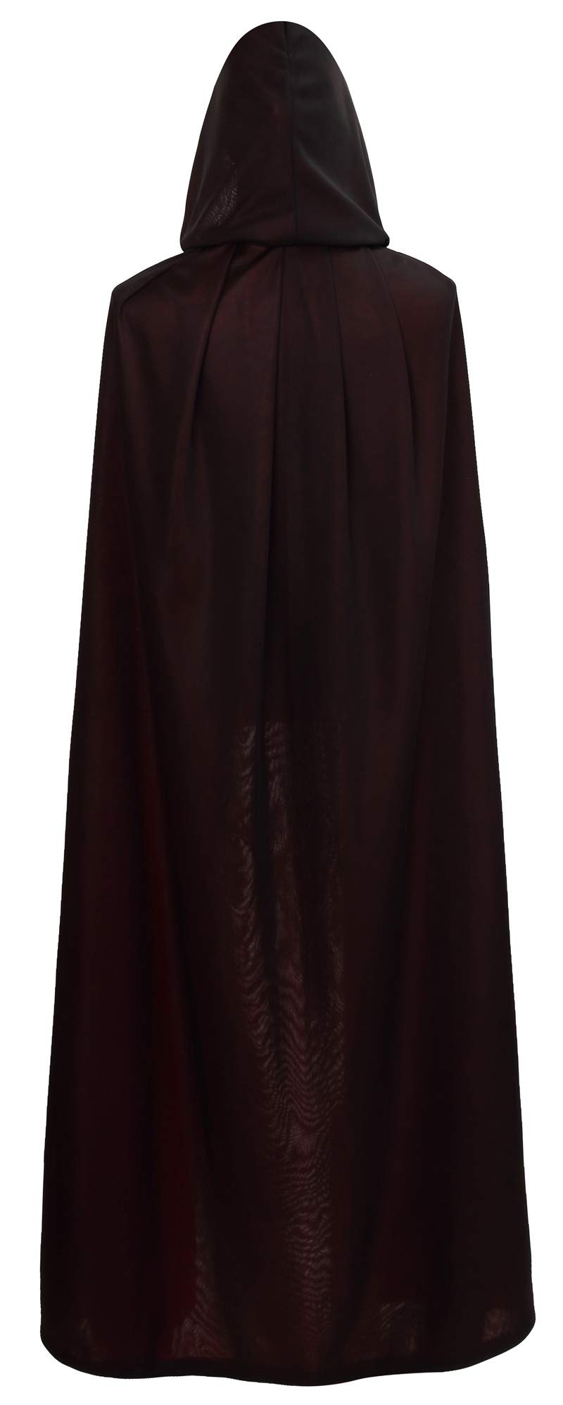 Makroyl Black Red Reversible Goth Pirate Vampire Witch Cloak Unisex Christmas Halloween Cosplay Capes (Medium, Red/Black)