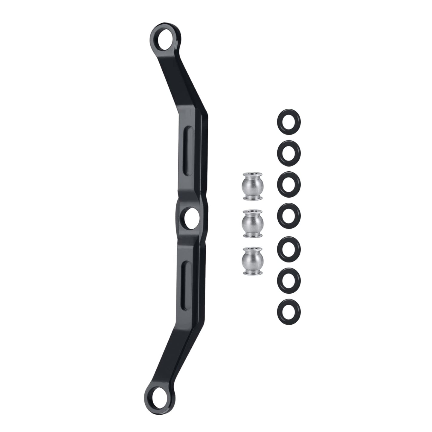Benedict Harry Metal Body Chassis Tie Rods Steering Link Tie Rod for RC 1:18 TRX4-M Crawler Upgrade(Black)