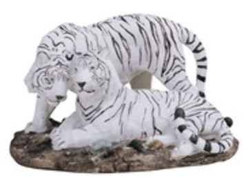 Stealstreet Ss-G-54132 Medium Polyresin White Tiger Couple Figurine Statue, 6.25'