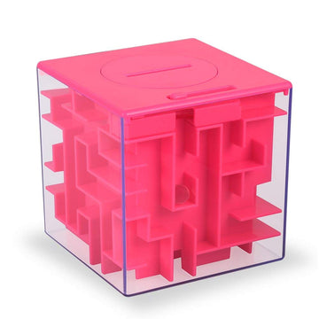 ThinkMax Money Maze Puzzle Box - Pink Acrylic Gift for Kids & Adults, Model PTO_00N31ZDI