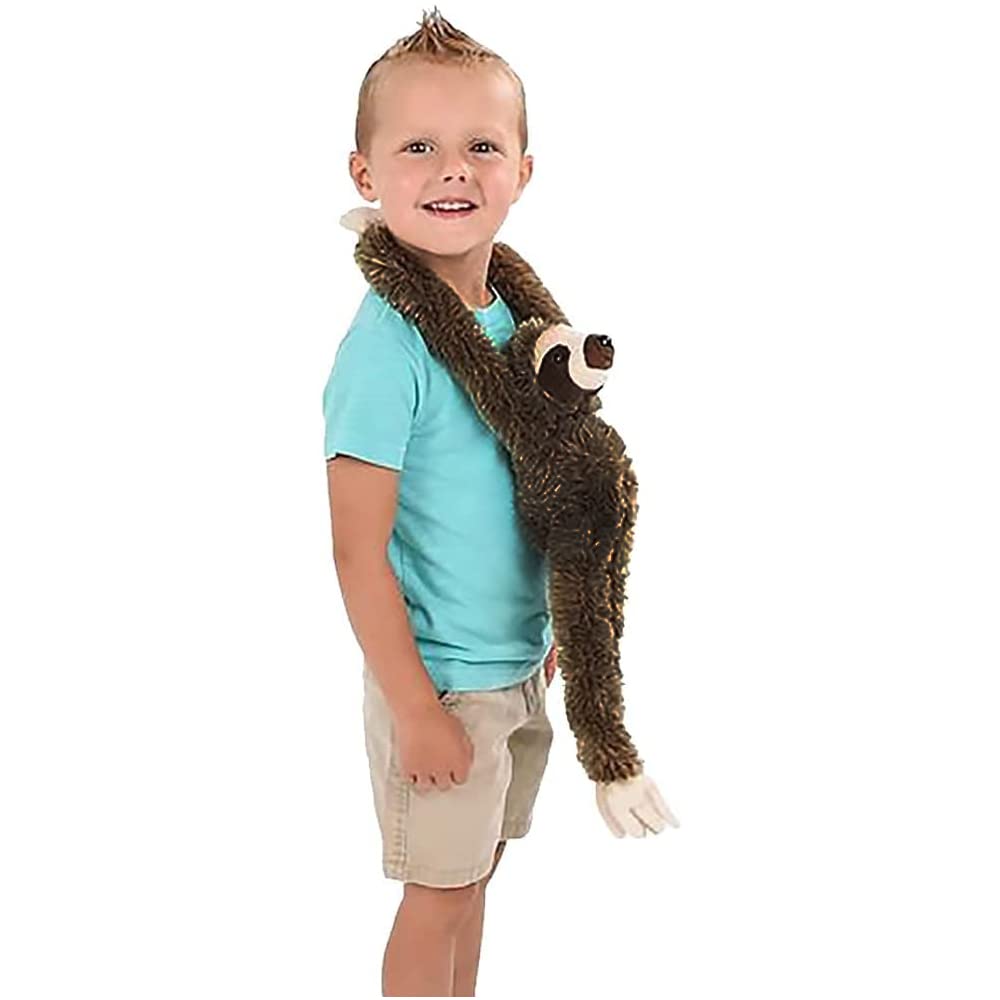 Artcreativity Brown Hanging Sloth Plush Toy, 28 Inch Stuffed Three-Toed Sloth With Realistic Design, Soft And Huggable, Cute Nursery Decor, Best Birthday Gift For Boys And Girls