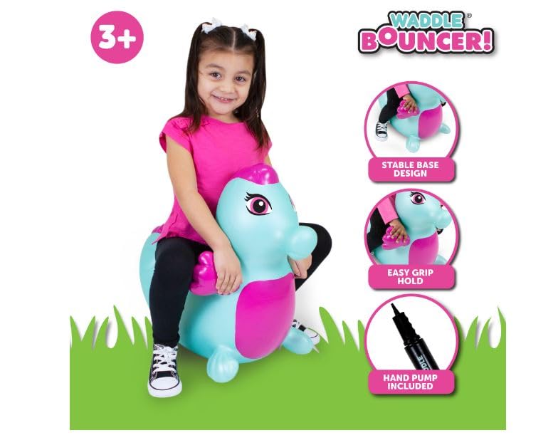 Waddle Bouncy Animal Hopper - Inflatable Hopping Animals, Indoors And Outdoors Toys, Kids, Toddler Toys, Pump Included, Riding Toys For Boys And Girls Ages 2 Years And Up