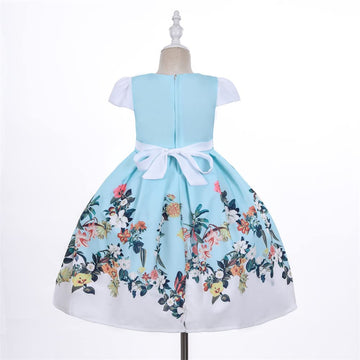 Cosplay Life Floral Dress for Girls and Young mature-themeds Fashion Flower Waistline Kids Party Festival Dress Ages 5-9 Years Old (Mint Green 9YRS)