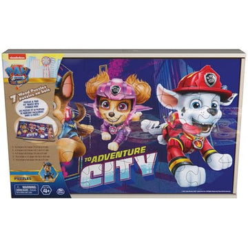 PAW Patrol: The Movie, 7 Wood Puzzles Jigsaw Bundle 12pc 16pc 24pc Chase Skye Marshall Rubble Show with Tray, for Kids Ages 4 an