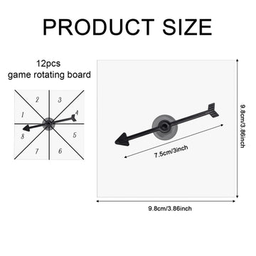 12Pcs Game Spinners, Blank Acrylic Board With Rotating Arrows Clear Transparent Erasable Arrow Game Spinners For Classroom Activ