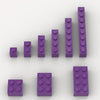 100 Piece Purple Bricks Bulk Assortment Pack, 9 Size Purple Classic Building Blocks Bricks, Compatible With Lego Parts And Piece