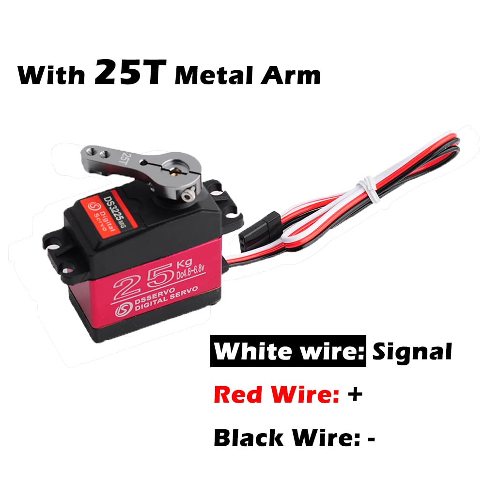 Wishiot Ds3225Mg 25Kg Rc Digital Servo Full Metal Gear With 270 Degree Pwm Control For Diy Baja Car Crawlers Truck Rc Robotic Ar