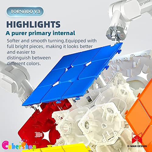 CuberShop QY X Man Tornado V3 M (Pioneer, MagLev Ver.), 2022 New 3x3 Magnetic Speed Cube, Best Version of The Tornado V3 Series,