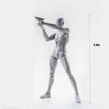 Gnallang Action Figures Pvc Model (Grey Color) With Box Drawing Figure Models For Artists(Male)