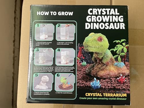 Hamiface Crystal Growing Dinosaur, Crystal Growing Kit Kids Age 8-12, Grow Your Own Crystal Dinosaur Terrarium Kit, Science Expe