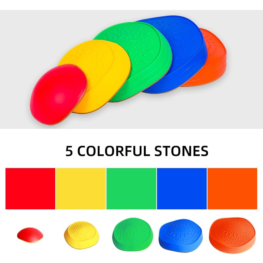 Party Club Of America 5Pcs Stepping Stones For Kids, Plastic Balance Non-Slip Jumping Stones, Coordination Game Toys For Ages 3 4 5 6 7 8 Years