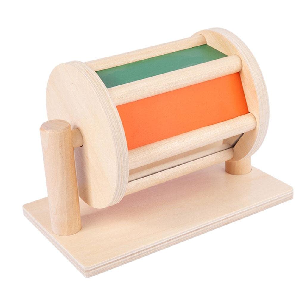 Calandis Montessori Toys Textile Drum Toys Mirror And Bell Wooden Educational Toys | Developmental Baby Toys | Toys For Baby