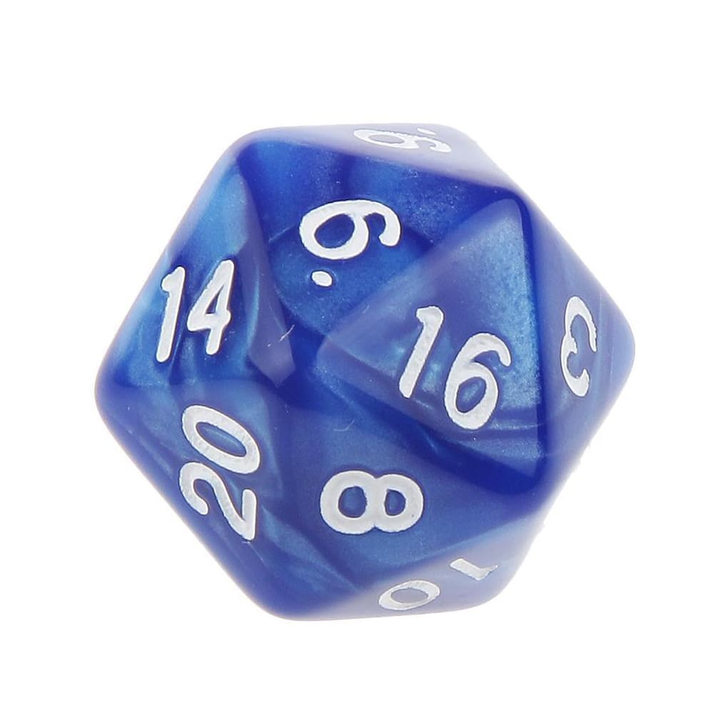 Yiotfandoll 10PCS Polyhedral Dice D20 Dice 20mm Acrylic 20 Sided Dice Game Dice for RPG MTG DND Dice Table Games (Blue)