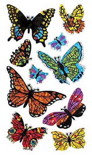 Jillson & Roberts Bulk Roll Prismatic Stickers, Assorted Butterflies - 50 Repeats