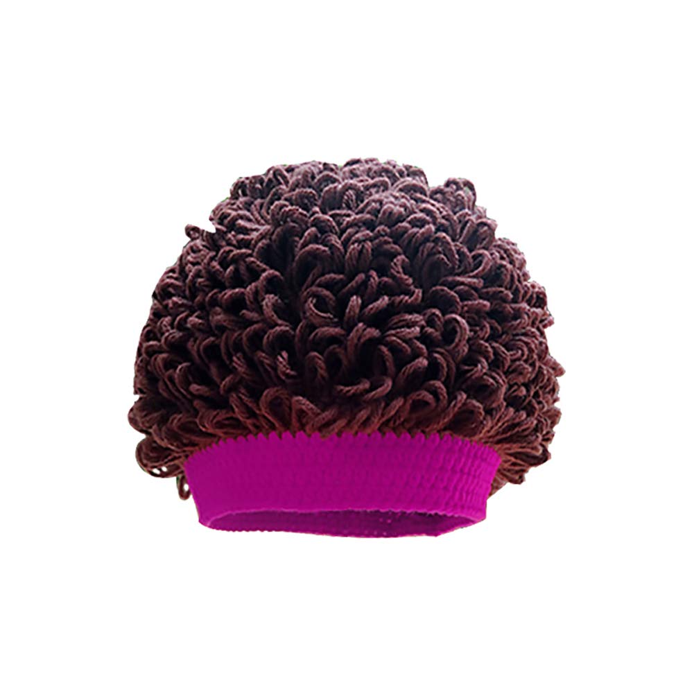 WeeH Kids Wig Hats Halloween Costume Cosplay Winter Kinnted Hat for Boy Girl (Purple)