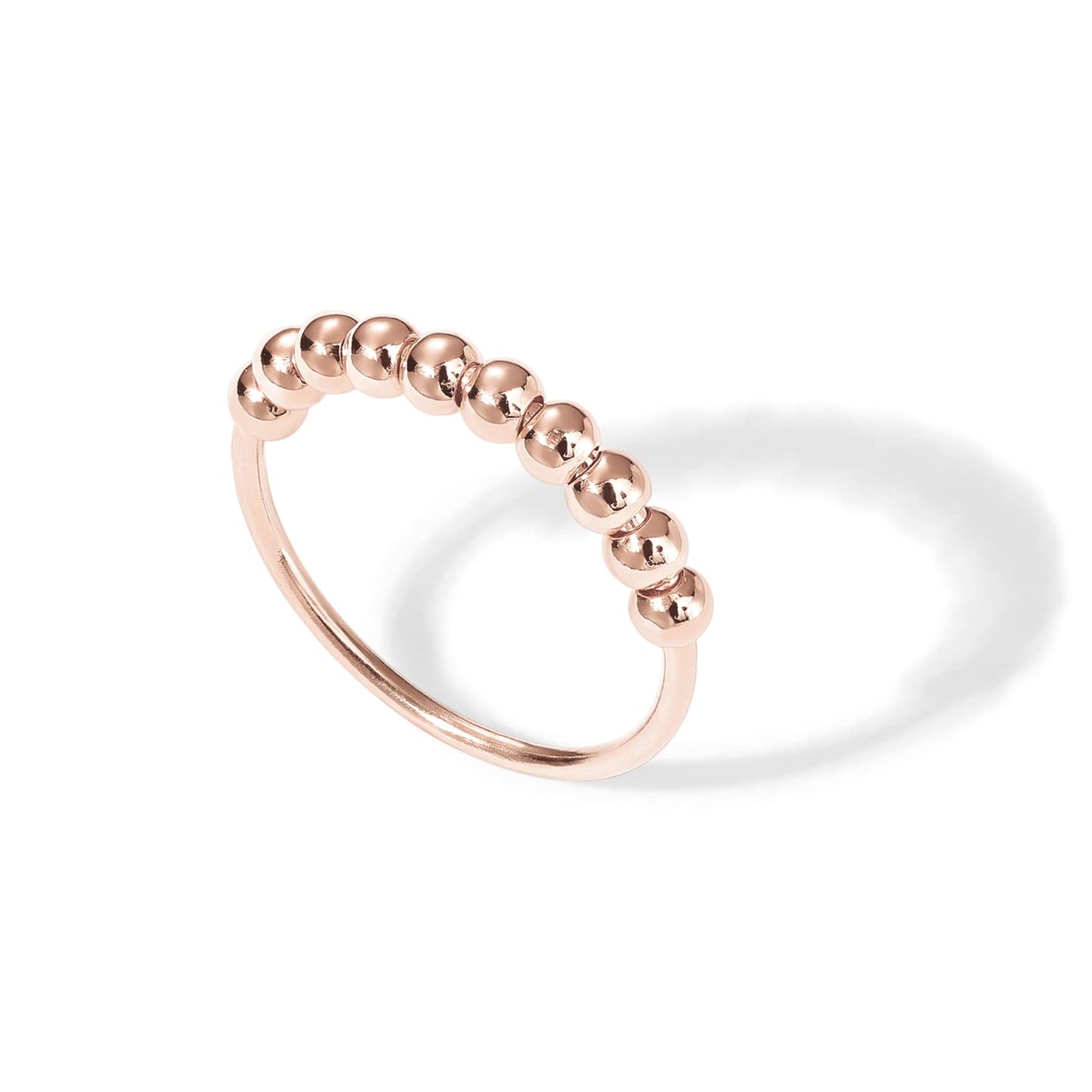 Pavoi Spinning Anxiety Ring (Beads, Rose Gold, 7)