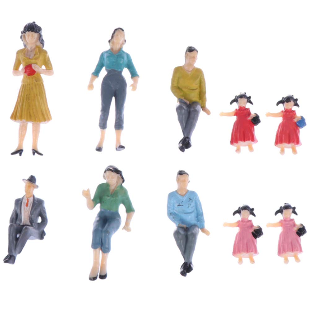 ULTNICE 10pcs Miniature People Figurines - Tiny Family Dollhouse Figures for Scale Model Trains & Architectural Design