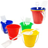 The Dreidel Company Beach Day Playsets, (Pack of 3) 5.25'' Sand Bucket Play Set Box Includes, Pail & Shovel Sand Toy for Boys an