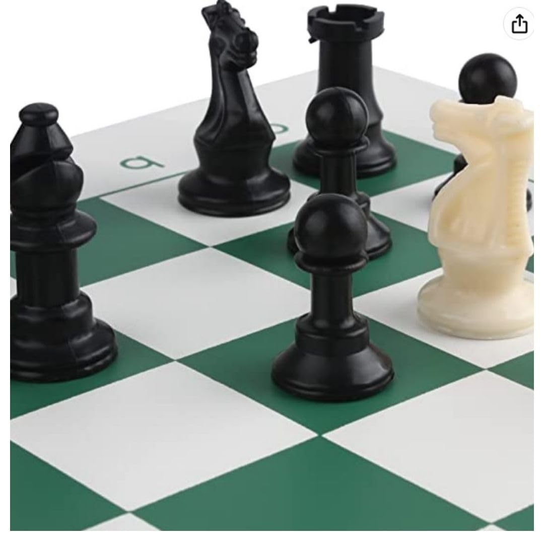 Getorium Tournament Chess Set: Portable And Professional Set With Travel Portable Plastic Tube Roll. Plastic Staunton Chess Piec