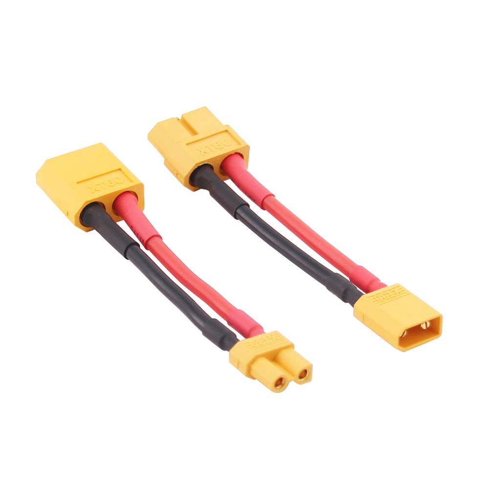OliRC 4pcs XT30 XT-30 to XT60 XT-60 Male Female RC Connector Adapter with 16awg 5cm(C84-4)