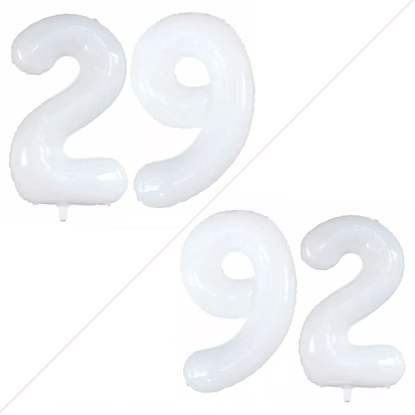 Goer Number 29 Balloons For 29Th Birthday Party Decorations,42 Inch Jumbo Foil Helium 92 Balloons For 92Nd Birthday Party Decoration (White)