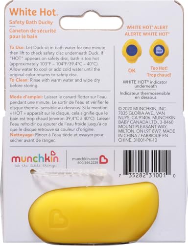 Munchkin White Hot Safety Bath Ducky Toy, Yellow (Pack of 2)