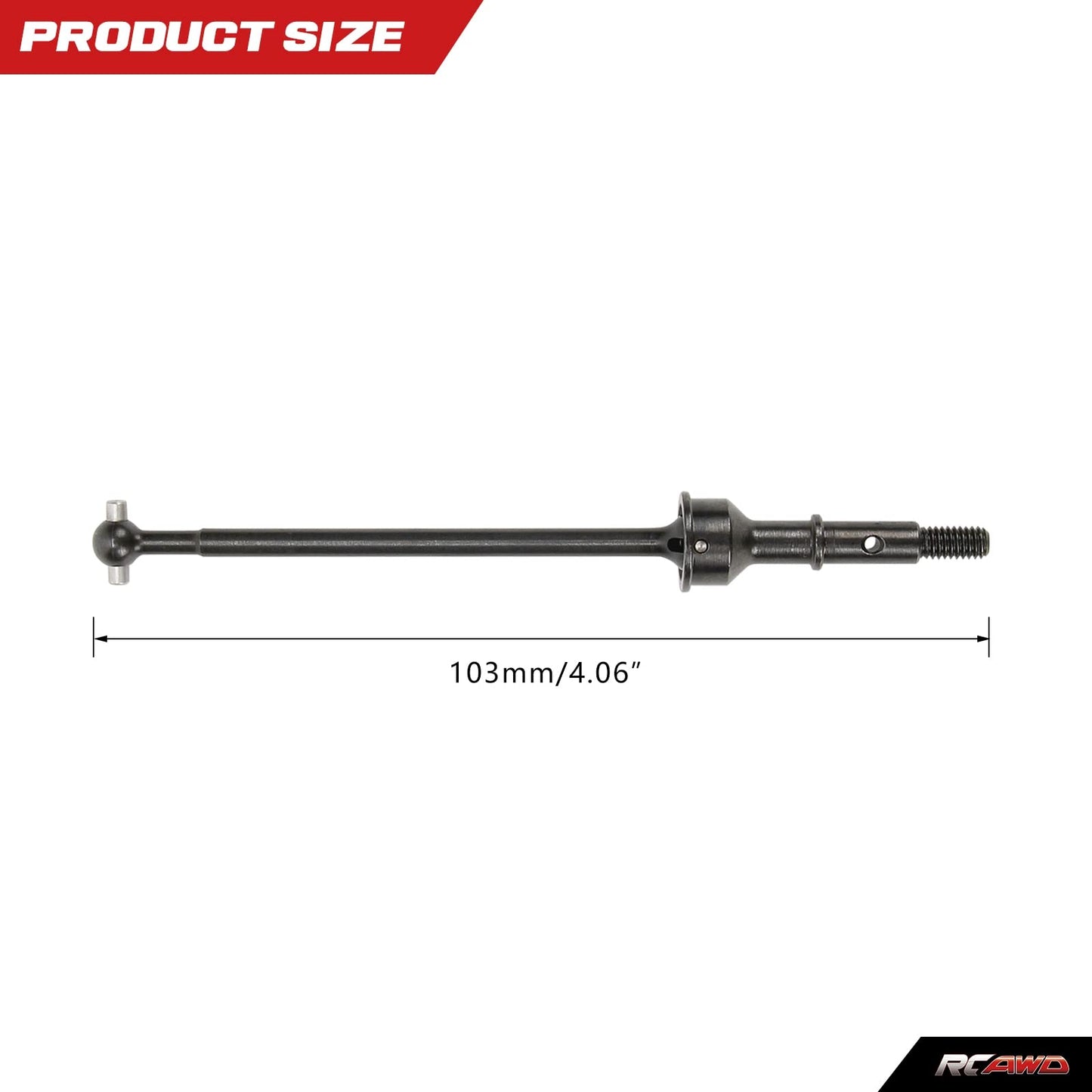 RCAWD 2X #45 Steel CVD Driveshaft Set Complete for Losi 1-10 22S 2WD No Prep Drag Car Upgrade Parts (Black)