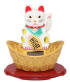 A White Beckoning Fortune Cat Japanese Oriental Solar Toy Housewarming Gift H...