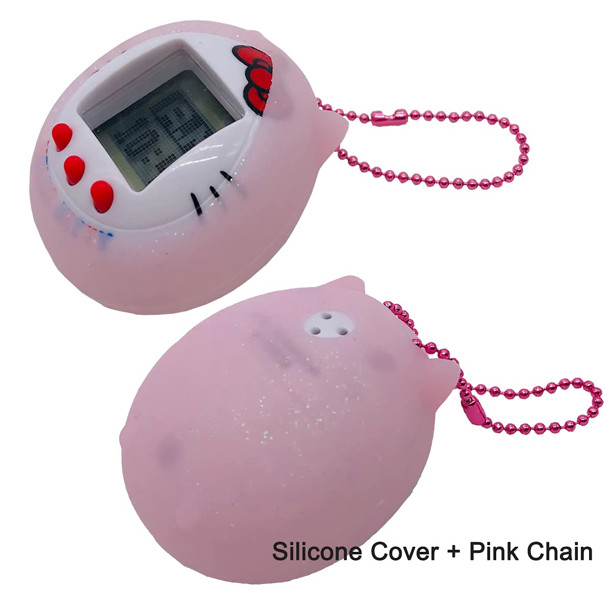 Protective Silicone Case Cover For Tamagotchi Hello Kitty 42892/42891 With Color Chain(Only Cover) (Pink)