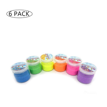 JULAN 6 Pack Magic Sand - Space Sand Hydrophobic Sand Play Sand Colored Sand Toys for Kids & Adults-6 Colors