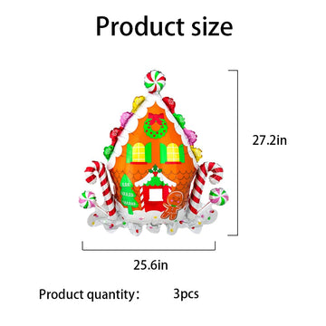 Hadckja Candy House Balloons Christmas Balloons Candy House Foil Balloons For Christmas-Themed Party Birthday Party Supplies Dec