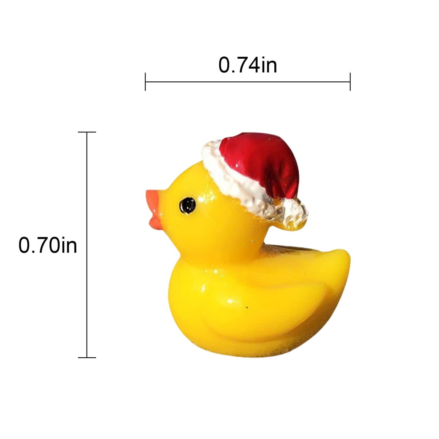 Eomtur 50Pcs Miniature Cute Cap Duck Exquisite Mini Duck Figures Small Rubber Ducks For Reunion Decoration Birthday Bath Cake Ornament (Yellow)