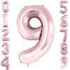Goer Rose Gold Foil Balloons Number 9,Huge Number Balloons For 9Th Birthday Party Supplies Anniversary Decorations(3 Pcs,42 Inch,32 Inc,16Inch)