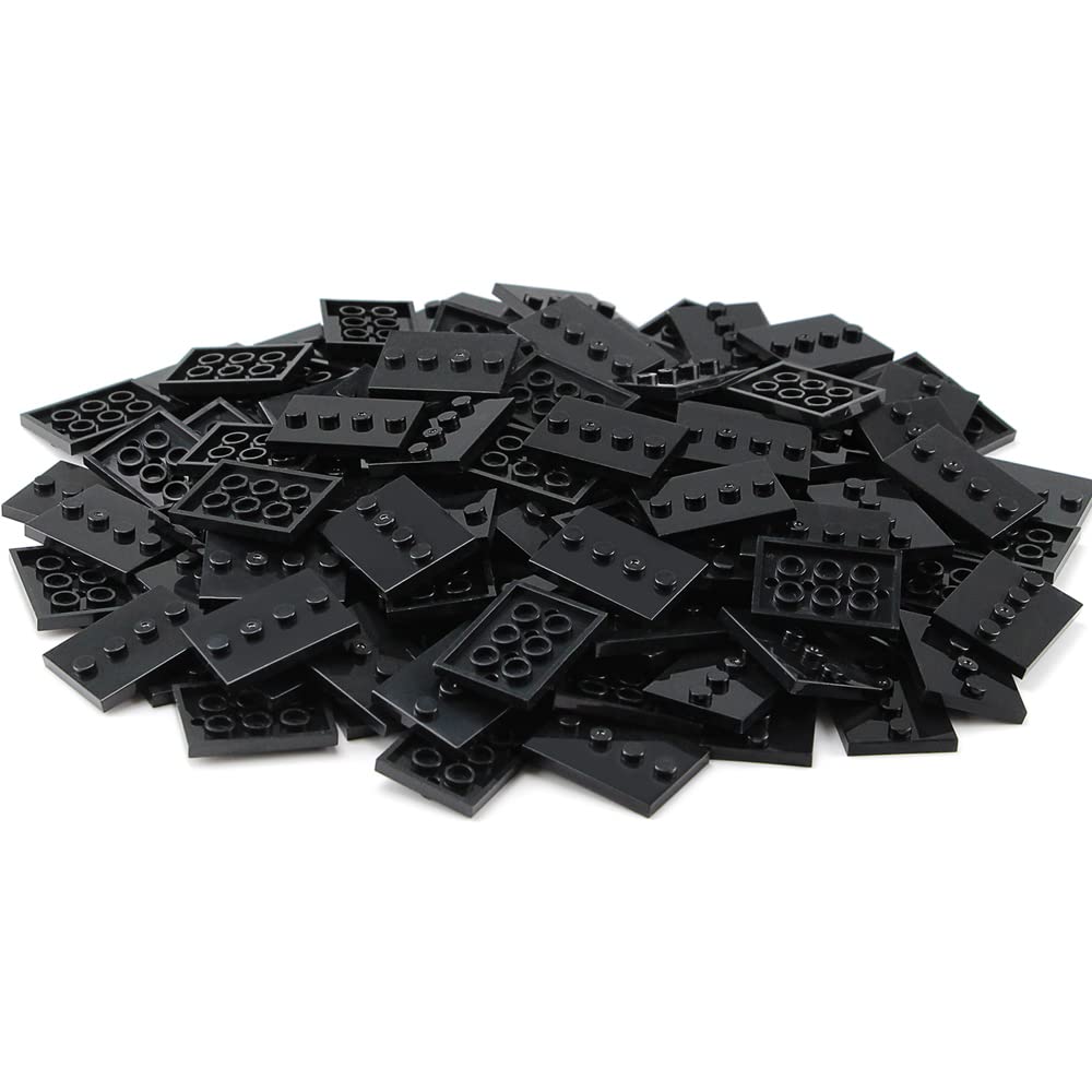 Feleph 60Pcs Plates Parts Tile Modified 3X4 With 4 Studs In Center Black Compatible With Figure Display Base Collector Series Pack Set 88646